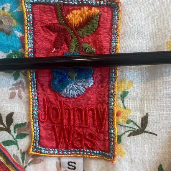 Johnny Was floral print white cotton blouse Small - Picture 2 of 5